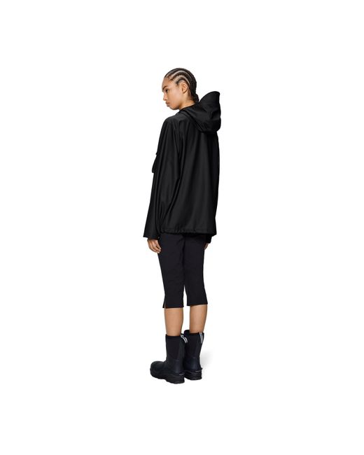 Rains Black Pocket Waterproof Jacket