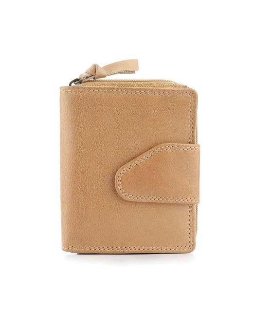 PRIMEHIDE Leather Natural Washed Cancun Small Trifold Purse Selena