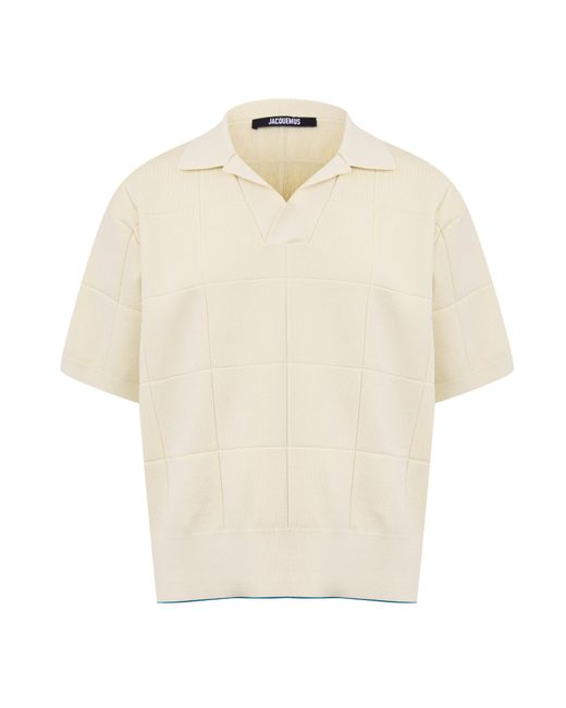 Jacquemus Natural Jacquemas Le Bacino Short-Sleeve Polo Shirt for men