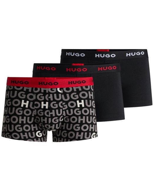 HUGO Black 3 Pack Boxer Shorts for men