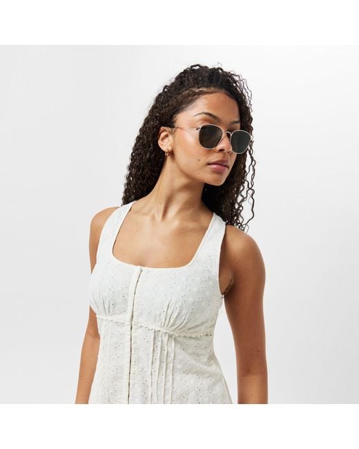Jack Wills Natural Broderie Corset Dress