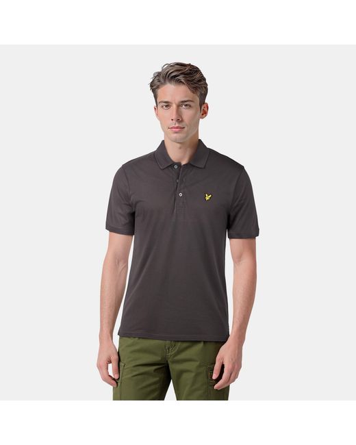 Lyle & Scott Gray Basic Short Sleeve Polo Shirt for men