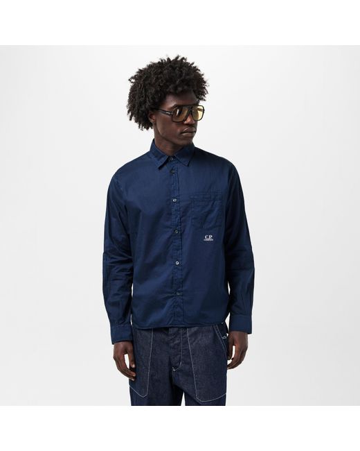 C P Company Blue Long Sleeve Shirt for men