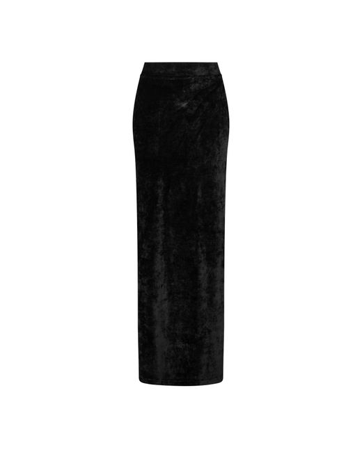Balenciaga Black Velvet Maxi Skirt