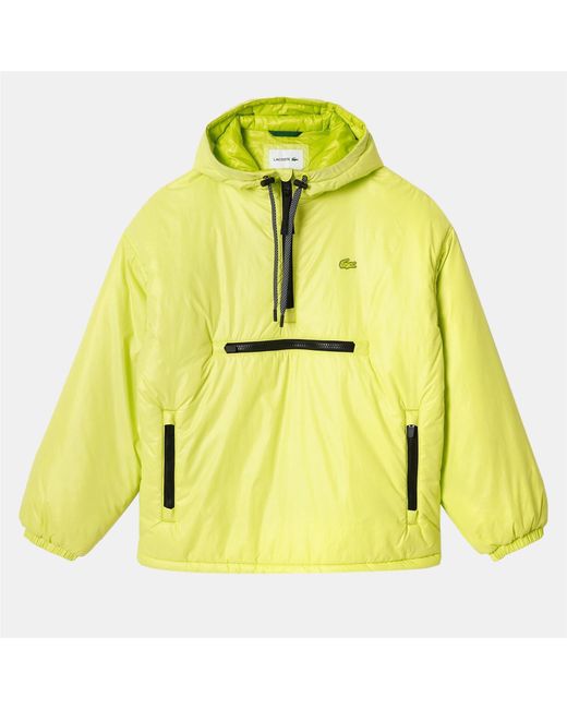 Lacoste Yellow Padded Popover Hooded Jacket for men