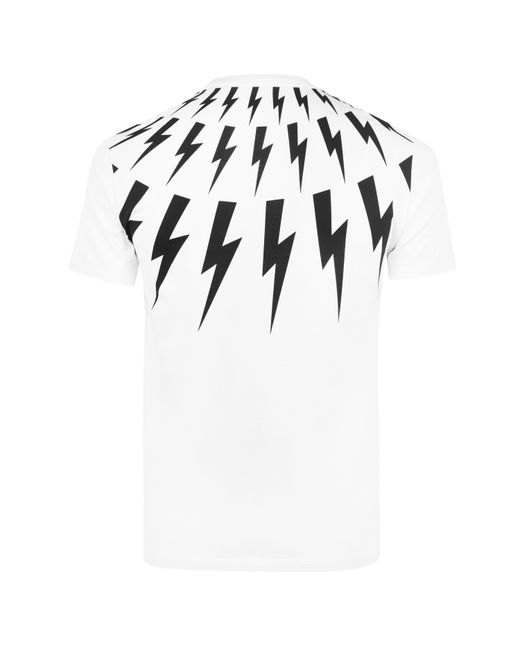 Neil Barrett White Lightning Bolt T Shirt for men