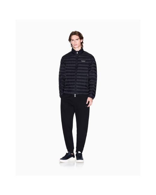 ARMANI EXCHANGE Blue Down Medium Puffer Jacket for men