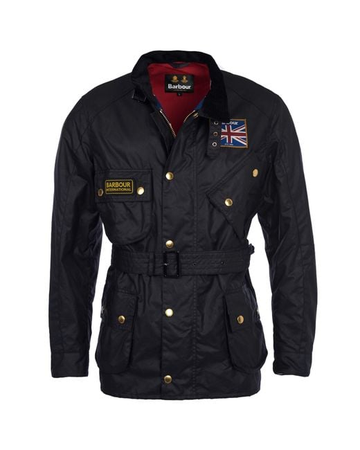 Barbour Blue Union Jack Waxed Jacket for men