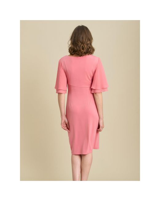 Gina Bacconi Pink Raphaela Faux Wrap Dress