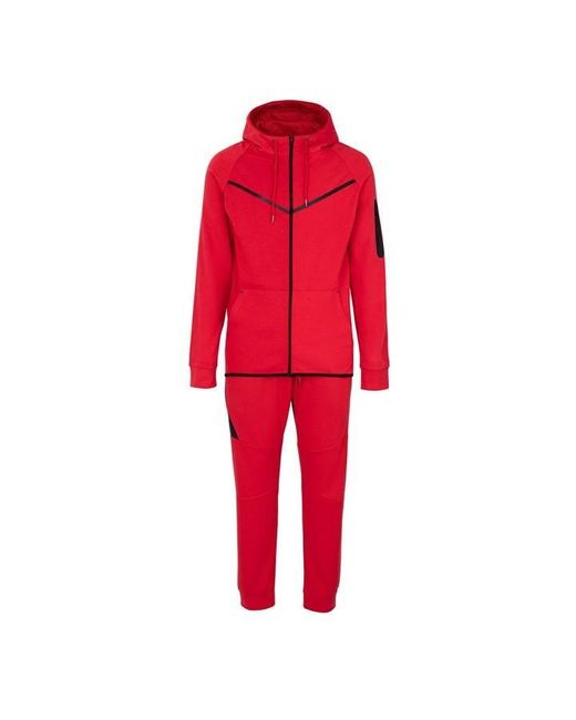 Fabric Red Zip Tracksuit for men