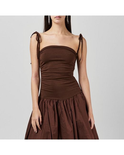 Amy Lynn Brown Amy Lynn Alexa Shoulder Tie Ultra Mini Peplum Dress