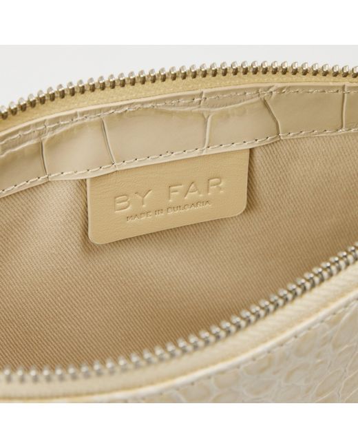 By Far Natural Embossed Leather Shoulder Bag