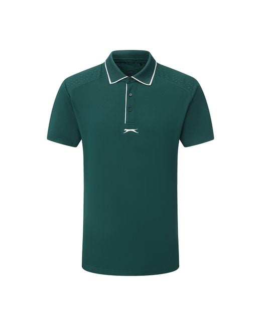 Slazenger 1881 Green Tennis Short Sleeve Performance Polo Shirt for men