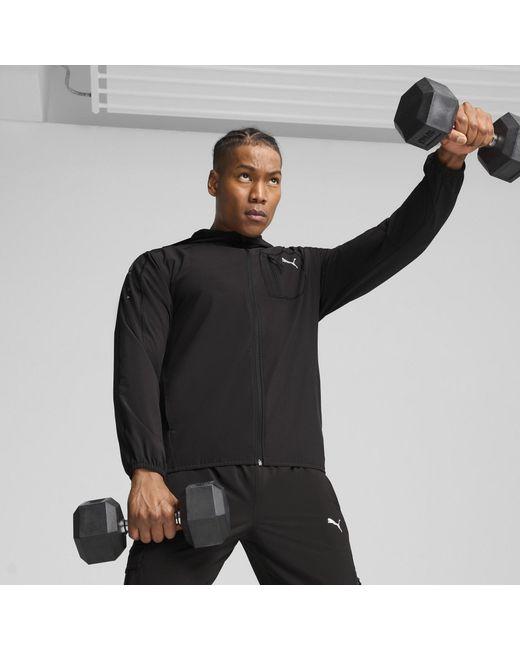PUMA Black Flex Woven Tracksuit Top for men