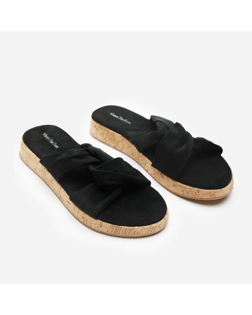 Where's That From Brown Where's Knotted Open Toe Low Wedge Sandal