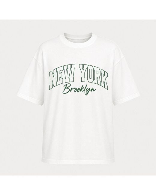 I Saw It First White New York Graphic Oversized T-Shirt