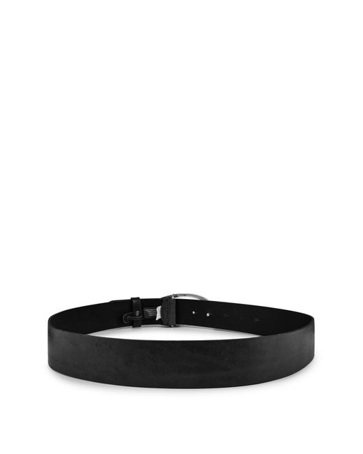 DIESEL Black Oval Logo Belt for men