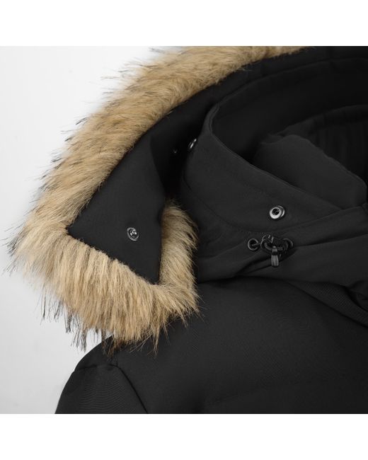 ARCTIC ARMY Black Muskox Waterproof Baffle Stitching Detachable Hood Parka for men