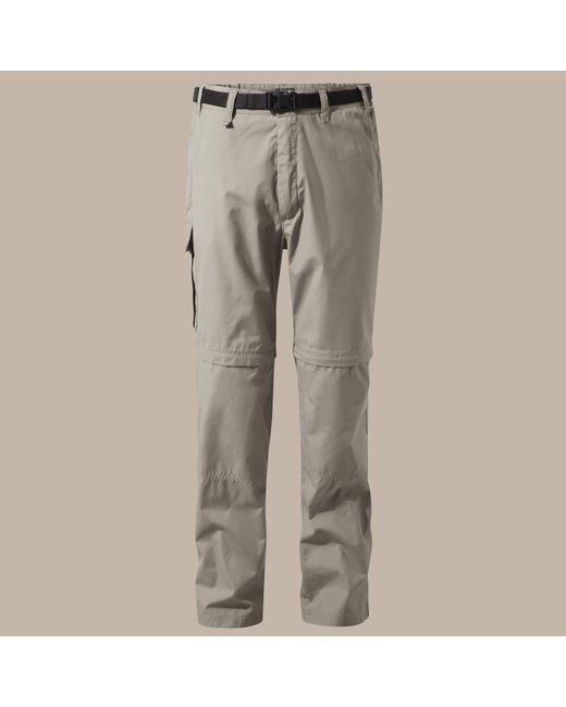 Craghoppers Gray Kiwi Convertible Water-Repellent Trousers for men