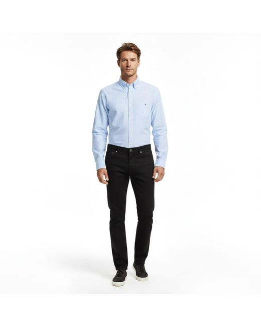 Gant Blue Stripe Long Sleeve Oxford Shirt for men