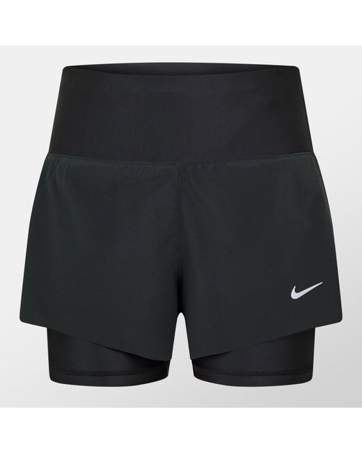 Nike Black Dri-Fit Swift Mid-Rise 3 2-In-1 Shorts