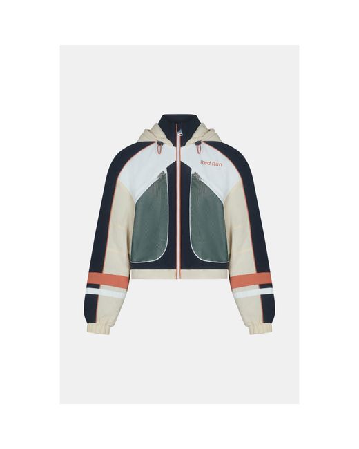Red Run Blue Hooded Nylon Track Jacket