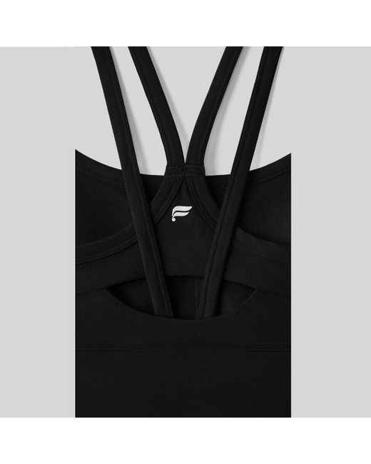 Fabletics Black Principal Longline Medium Impact Sports Bra