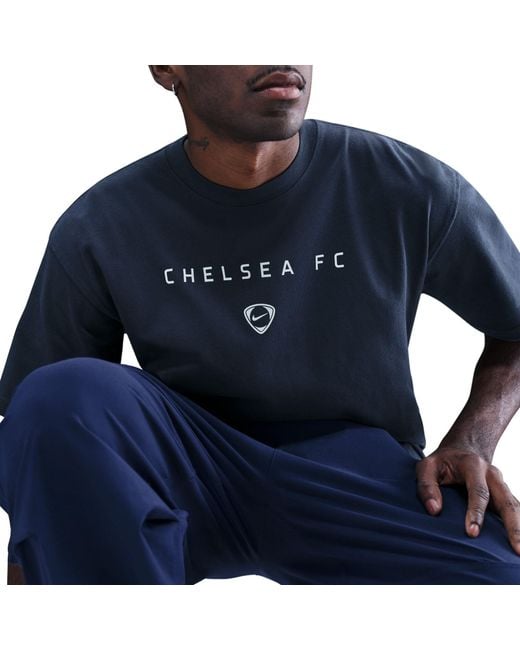 Nike Blue Chelsea T90 Wordmark T-Shirt for men