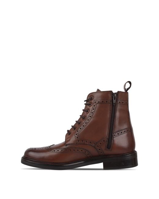 Firetrap Brown Leather Brogue Boots for men