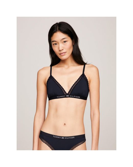 Tommy Hilfiger Blue Unlined Non Wired Triangle Bralette
