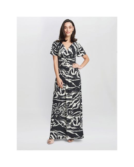 Gina Bacconi Blue Geraldine Jersey Maxi Dress