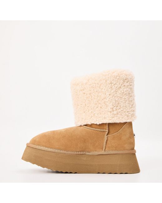 Steve Madden Natural St. Moritz Snug Metallic Boots