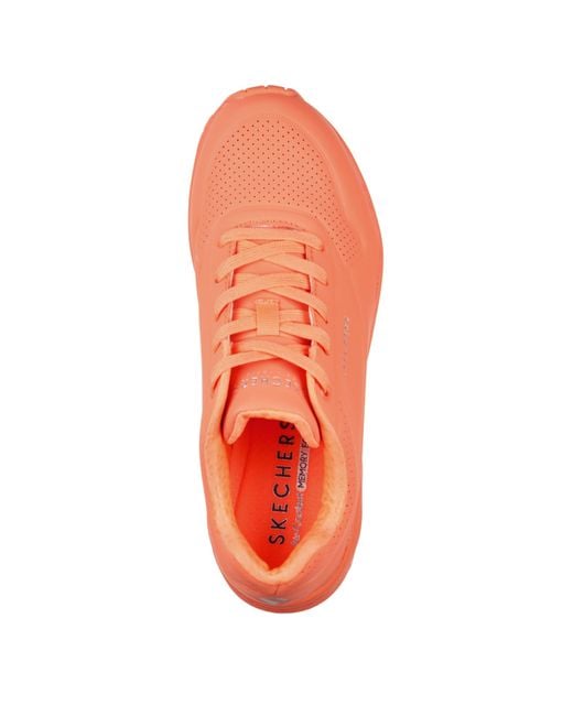 Skechers Orange Durabuck Lace Up Classic Low-Top Trainers