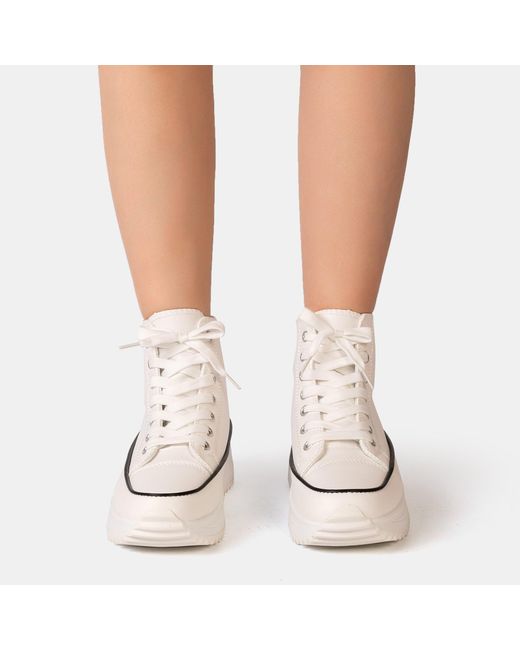 Firetrap White Platform Hi Top Ladies Trainers