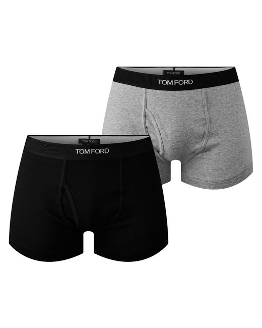 Tom Ford Gray Plain Cotton Boxer Briefs, 2-Pack for men
