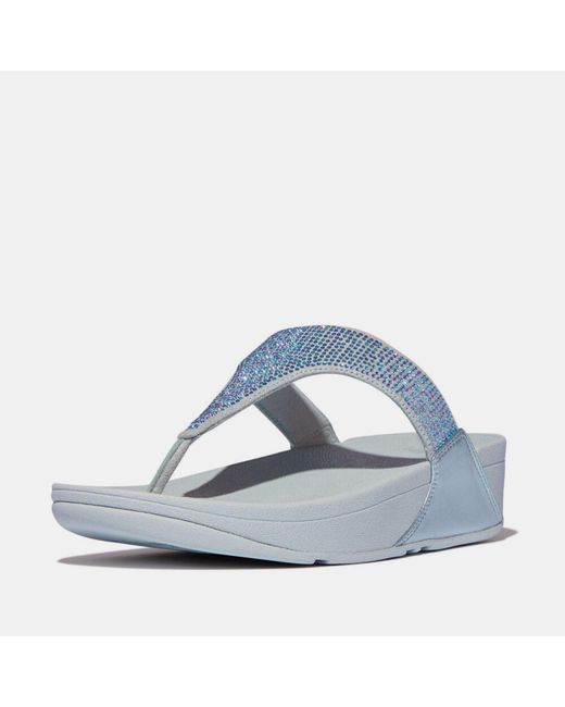 Fitflop Blue Lulu Crystal Toe-Post Sandals