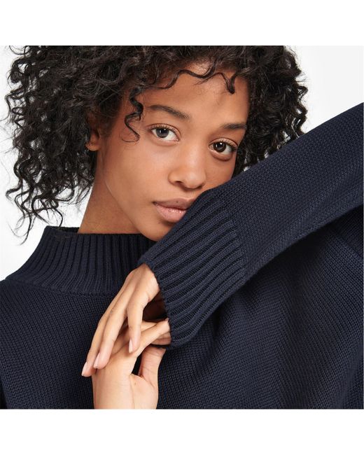 Barbour Blue Sandy High-neck Jumper