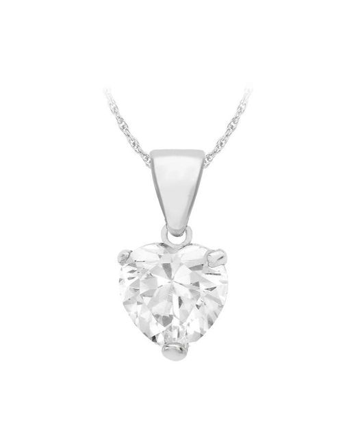 Be You White Sterling Cz Heart Necklace