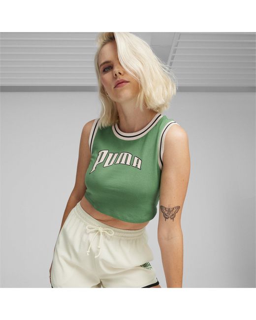 PUMA Green Team For The Fanbase Graphic Cr Crop Top