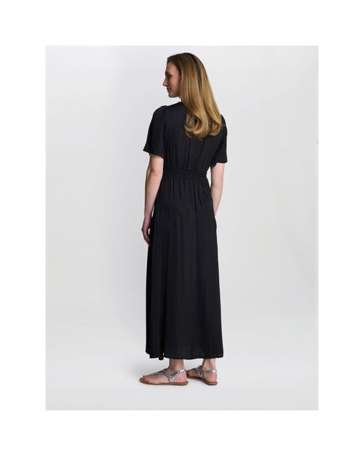 Gina Bacconi Black Carole Flowing V-Neck Dress