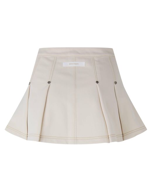 Palm Angels Natural Pleated Mini Skirts