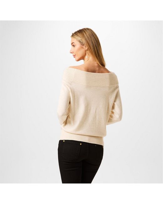 Biba White Knitted Bardot Jumper