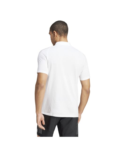 Adidas White Tiro24 C Performance Polo Shirt for men