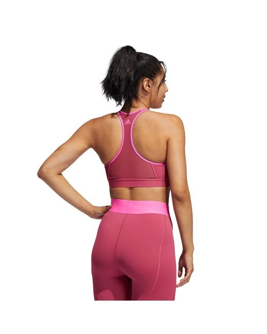 Adidas Pink Don'T Rest Medium Impact Sports Bra