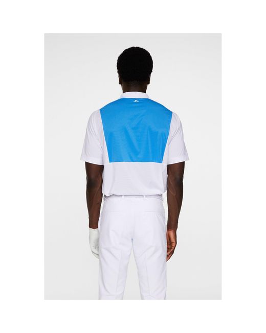 J.Lindeberg Blue Short Sleeve Performance Polo Shirt for men
