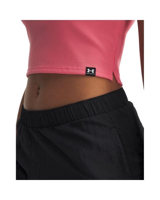 Under Armour Red Rival Rib Crop Top