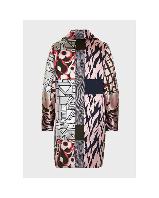 Emporio Armani Multicolor Printed Hooded Duffle Coat