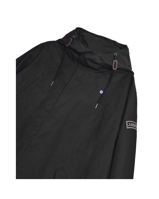 Lambretta Black Shower Resistant Parka for men