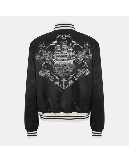 McQueen Black Tailored Bomber Jacket for men