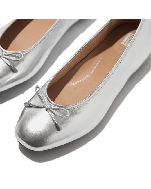 Fitflop Bow Metallic Ballet Pumps